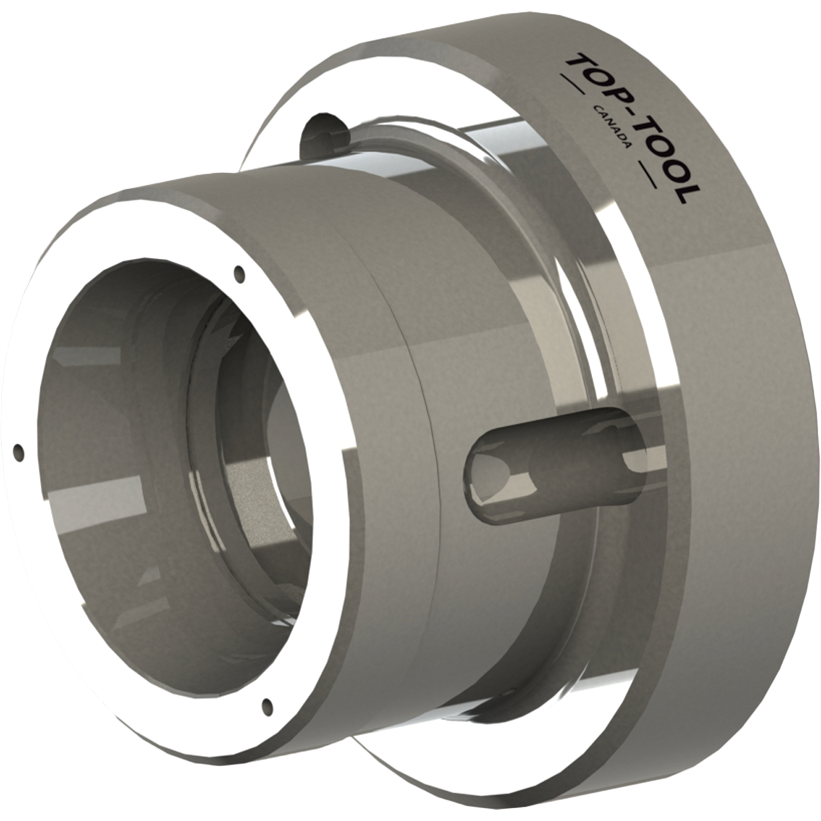 Through-hole rubber-flex collet chuck for repeat shaft processing